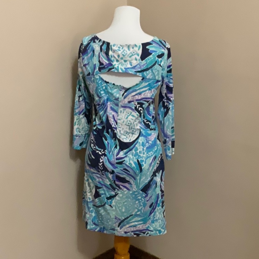 Lilly Pulitzer blue tropical summer dress - Picture 2 of 3